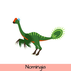 Nomingia dinosaur vector illustration isolated on white background.