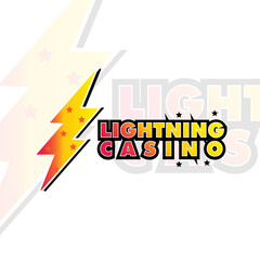Vector logo for casino Lighting Yellow dice sign. Yellow dice design logo template.