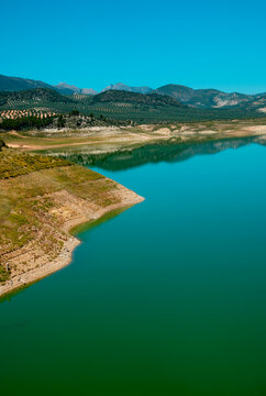 detail of the Iznajar reservoir, in Andalusia, Spain