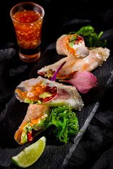 Spring roll with shrimps