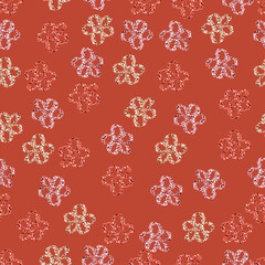 seamless mixed red glitter flowers pattern background , greeting card or fabric