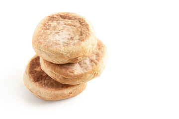 Bolo de caco. Traditional portuguese bread isolated on white