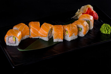 Rolls with salmon