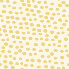 Yellow spots seamless pattern in doodle style
