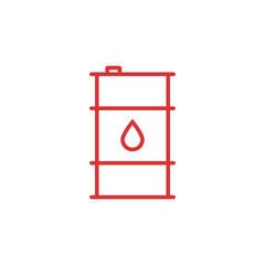 Oil barrel red vector icon