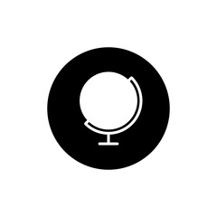 Globe icon in black round