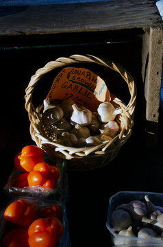 Fresh, locally grown vegetables at farmer's market.