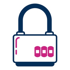 luxury padlock icon on transparent background