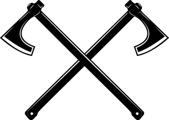 Crossed Axe, Crossed Viking Axe, Crossed Battle axe, Crossed Tomahawk Axe, crossed bearded axe in vector
