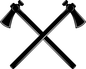 Crossed Axe, Crossed Viking Axe, Crossed Battle axe, Crossed Tomahawk Axe, crossed bearded axe in vector
