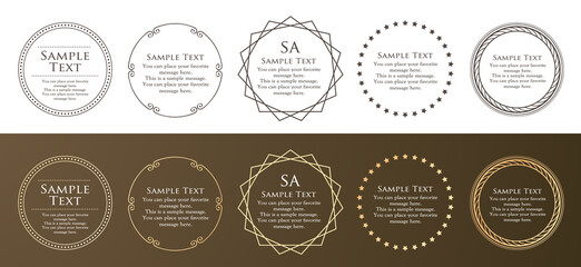 高級感のあるカードデザイン。アンティークな装飾デザイン。エレガントな縁の模様。