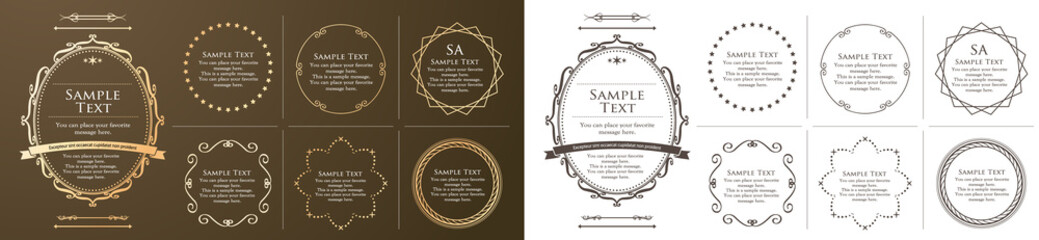 高級感のあるカードデザイン。アンティークな装飾デザイン。エレガントな縁の模様。