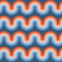 Abstract vintage waves geometry seamless pattern