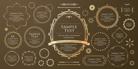 高級感のあるカードデザイン。アンティークな装飾デザイン。エレガントな縁の模様。