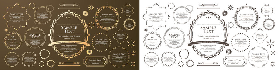 高級感のあるカードデザイン。アンティークな装飾デザイン。エレガントな縁の模様。