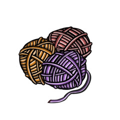 Clew of thread for knitting and needlework illustration vector