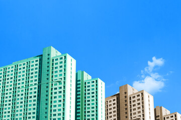 Fototapeta na wymiar Modern beautiful luxury hotel resort building and blue sky