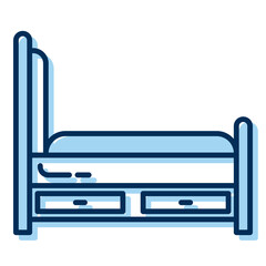 bed icon on transparent background