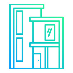 modern house icon on transparent background