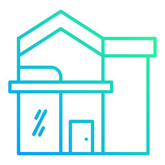 modern house icon on transparent background