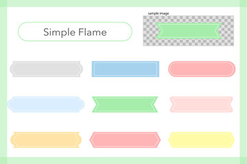 Fototapeta premium Cute and simple horizontal frame set (color fill)