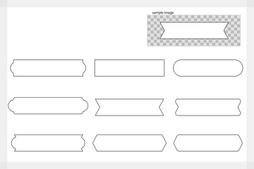Cute and simple horizontal frame set (black line / white fill)