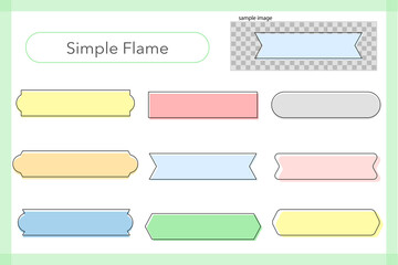 Cute and simple horizontal frame set (color fill)