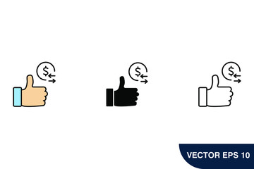 money back icons  symbol vector elements for infographic web