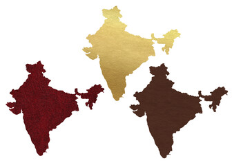 Political divisions. Patriotic sublimation leather textured backgrounds set on white. India