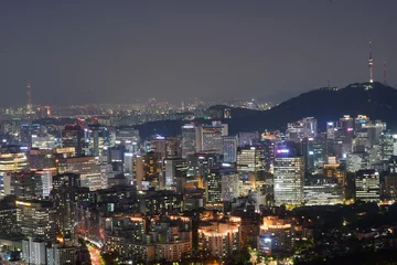 Fotobehang 인왕산, 인왕산 야경, 서울, seoul, Republic of korea © 지흔 신