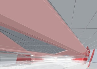 Modern architecture 3d rendering