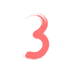 Fototapeta premium digit number brush stroke