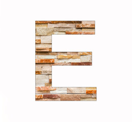 Alphabet letter E - Marble blocks background