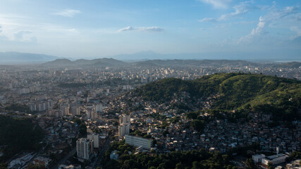 Aerial view of the North Zone of the City of Rio de Janeiro, with its neighborhoods, streets, and favelas. Brazil