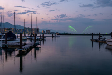 滋賀県大津市　浜大津港の「びわこ花噴水」