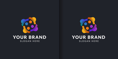 Humanity Social Colorful Logo Design, Modern Logo Design Vector Illustration Template