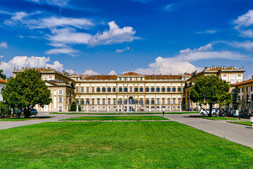Main entrance of the royal villa in Monza Lombardy Italy