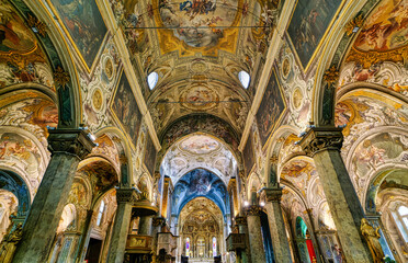 Fototapeta na wymiar Monza,Italy,05282022 Frescoes inside the Duomo of Monza Lombardy Italy