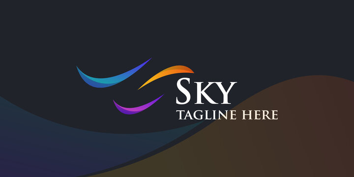 sky modern logo vector illustration
