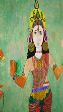 hand made painting on wall painting made on wall in indian village