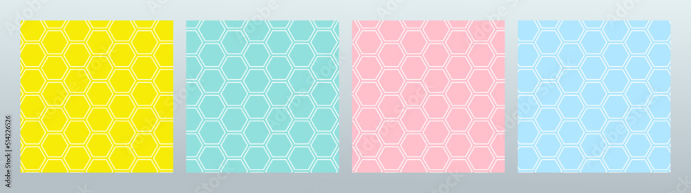 Fototapete backgrounds pattern seamless geometric sweet pink hexagon abstract and line vector design. pastel co