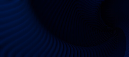 3D render abstract background of smooth lines of spline blue waves