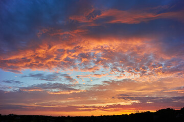 Fototapeta na wymiar Panorama sunset sky for background or sunrise sky and cloud