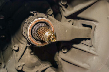 The clutch bearing is on the transmissions,grease on dirty bearings,clutch systems,old clutch...