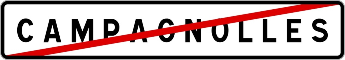 Panneau sortie ville agglomération Campagnolles / Town exit sign Campagnolles