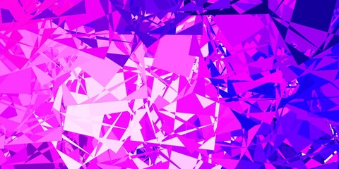Light Purple, Pink vector backdrop with chaotic shapes.