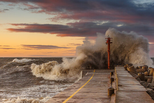 Storm Nadia in Ustka/Poland