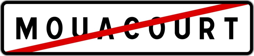Panneau sortie ville agglomération Mouacourt / Town exit sign Mouacourt