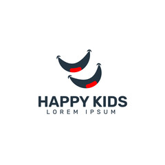 Kids smile logo design template