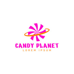 Candy planet logo design template
